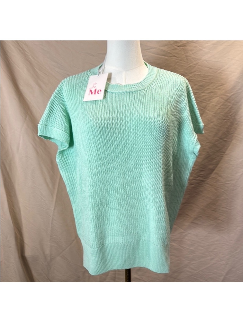 So Me Mint Crewneck Lightweight Knit Top